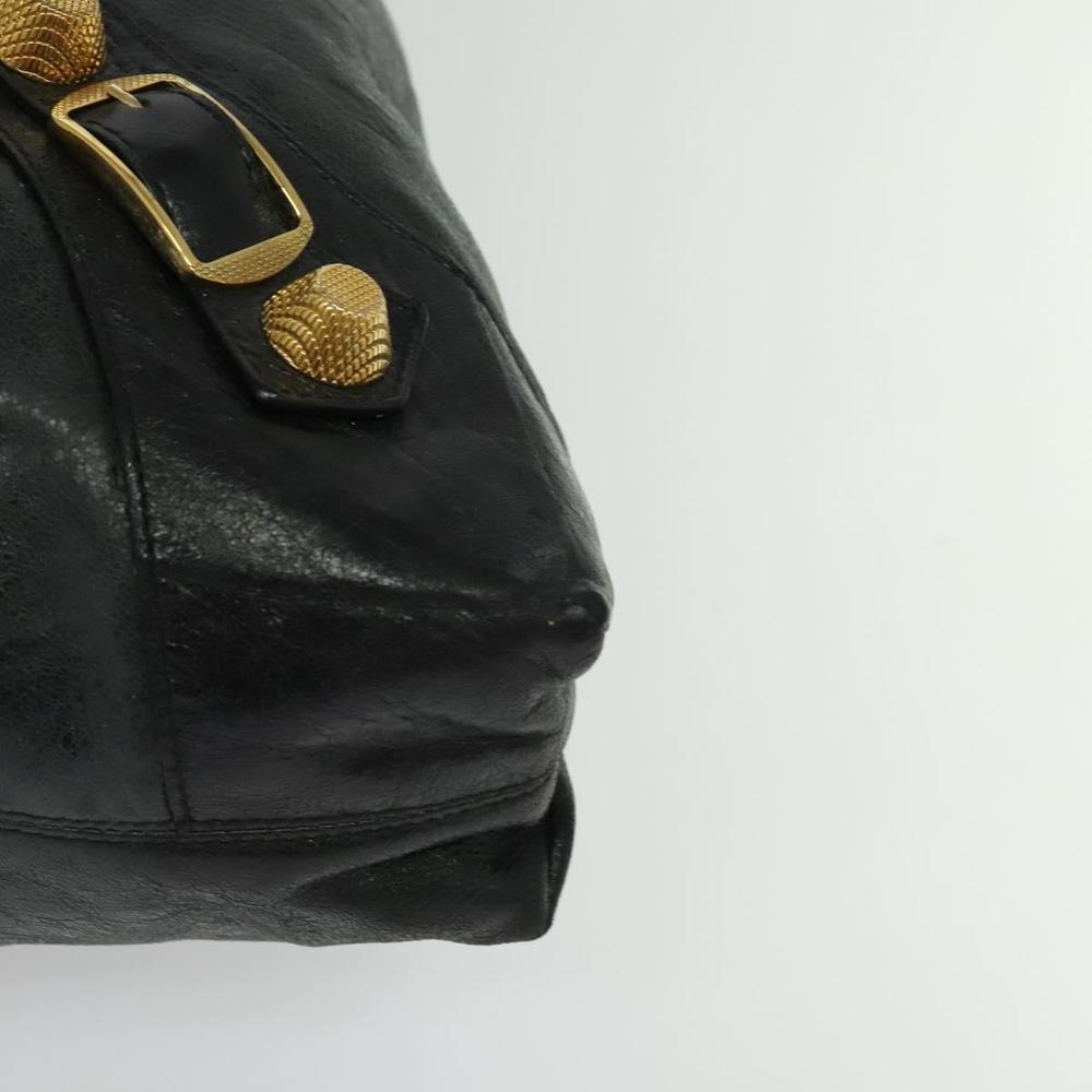 BALENCIAGA The Giant Brief Hand Bag Leather Black Gold Auth 131798 - Picture 11 of 16